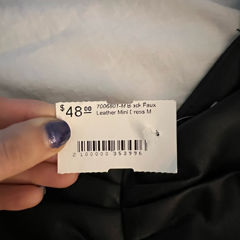 Faux leather black dress. NWT